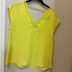 Express Bright Yellow V-Neck Blouse